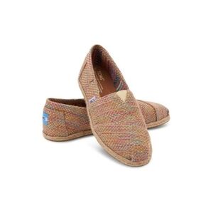 TOMS Multi-Color Metallic Burlap Slip-On Shoes